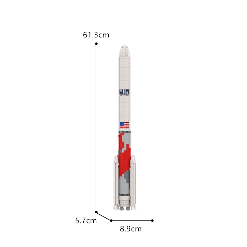 MOC American Saturn Carrier Starten Fahrzeug Baustein Set 1:110 Vulcan Centaur Rakete Ziegel Spielzeug Für Kinder Geburtstag Geschenk