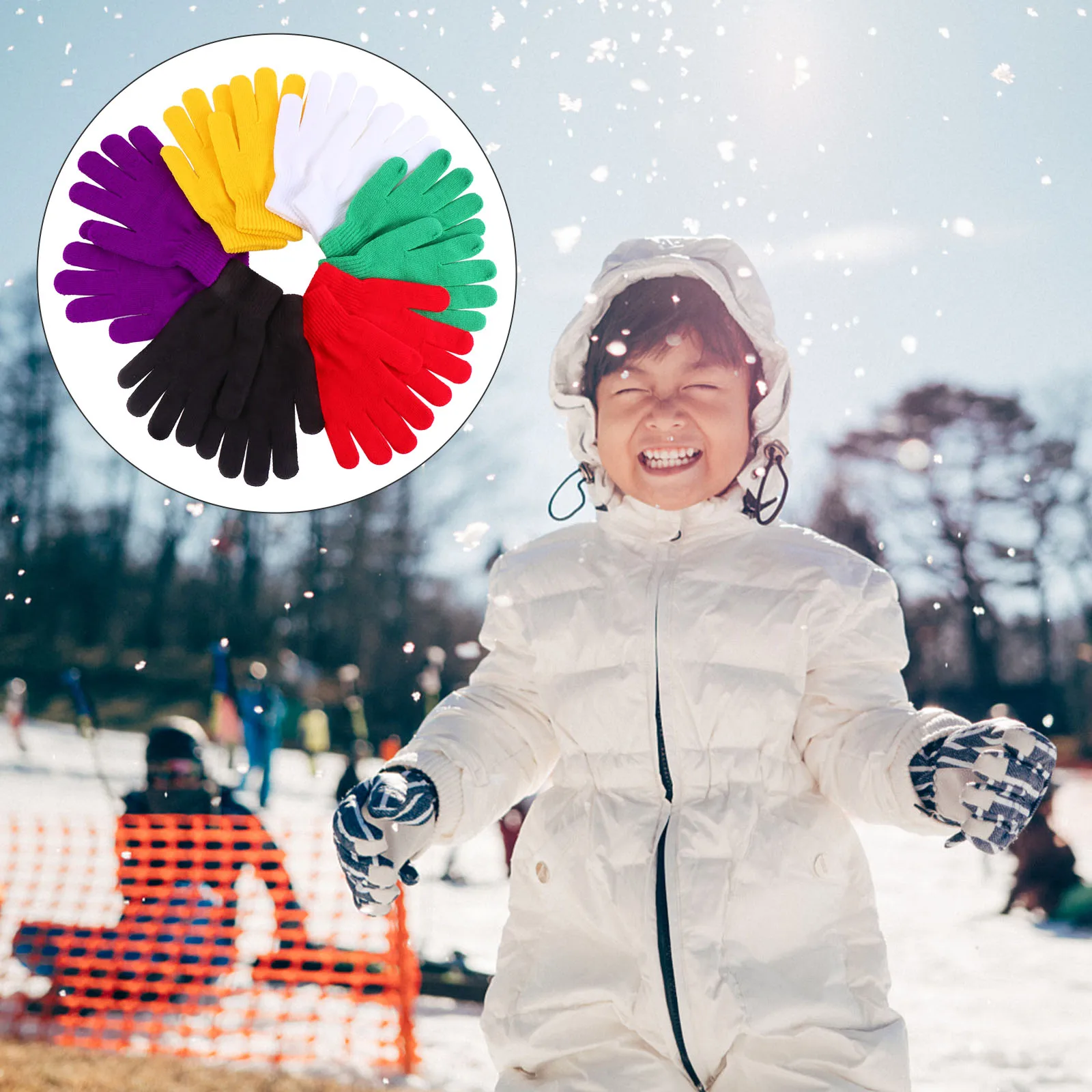 

6pcs Color Cycling Gloves Winter Knitted Gloves Winter Knitted Cashmere Warm For Men Women Outdoor Driving Commute Gift