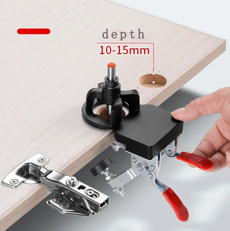 

Furniture Cabinet Door Hinge Drilling Tool Stainless Steel Woodworking Drill Hole Positioning Drill35mm Accessories