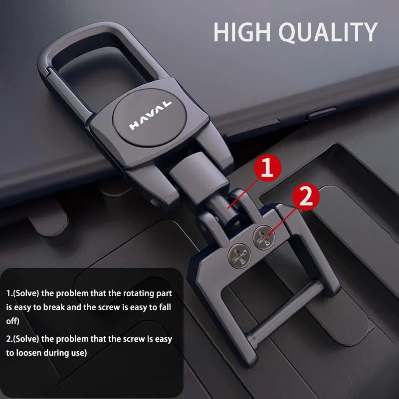 LLavero de Metal para coche, colgante de anillo de cuero para GWM HAVAL H6 GT H9 H2 H7 6 JOLION S, accesorios 2024 2025, funda con logotipo