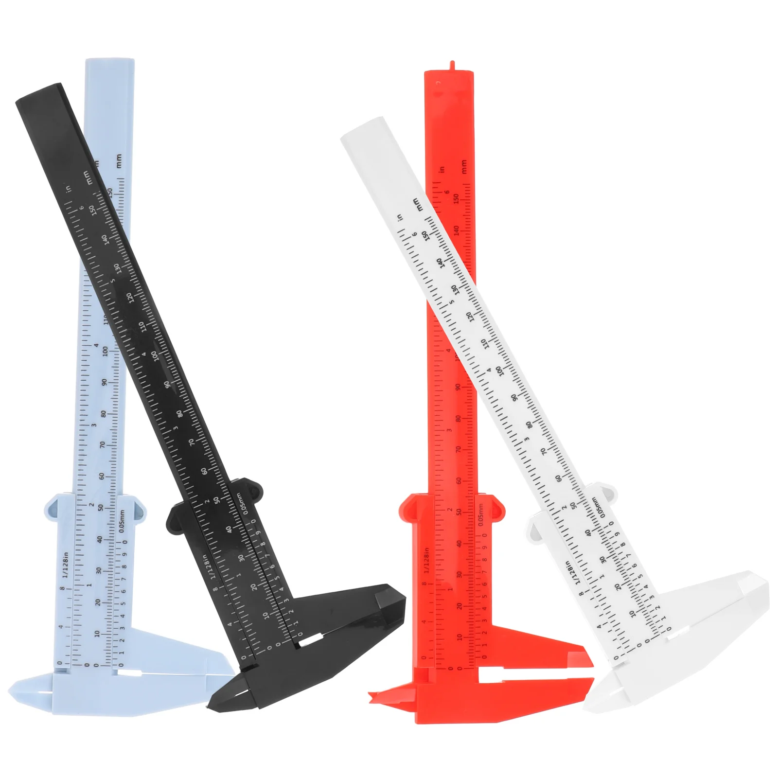 

4pcs Plastic Caliper 150Mm Portable High Precision Non Digital Measuring Tool Sliding Gauge For Various Applications