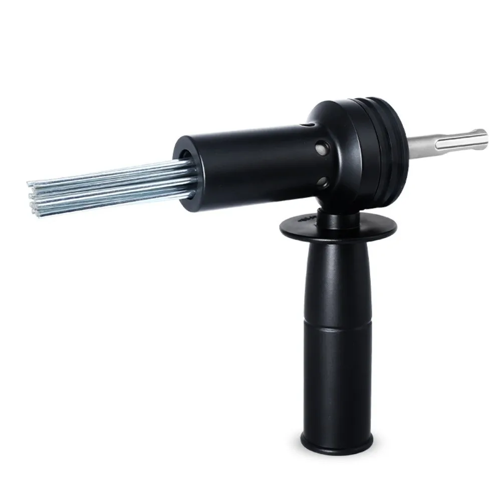 Round Shank Needle Scaler Attachment SDS Shank Hardened Alloy Steel Rust Removal Tool Conversion Design 2 Pit 2 Slot