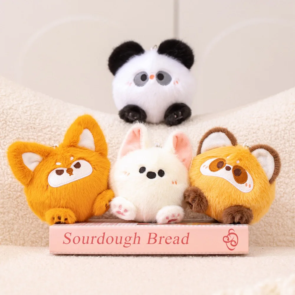 Crianças presente manteiga urso animal brinquedo de pelúcia chaveiro panda animal de pelúcia boneca pingente 12cm dos desenhos animados filhote de cachorro de pelúcia chaveiro crianças brinquedo