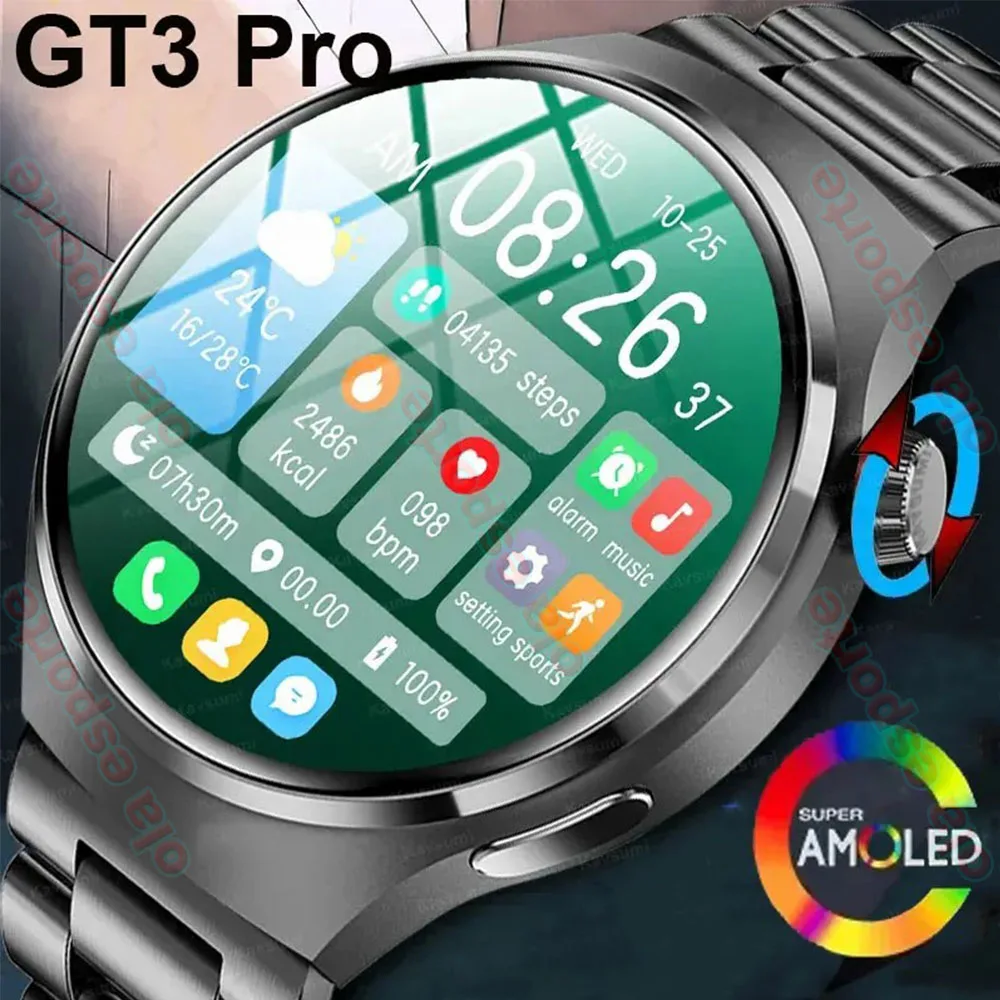 Full Touch Amoled Smart Watch para homens e mulheres, Bluetooth Call, DIY Dails Sport, impermeável, PK GT3 Pro, Gt4, novo, 2024