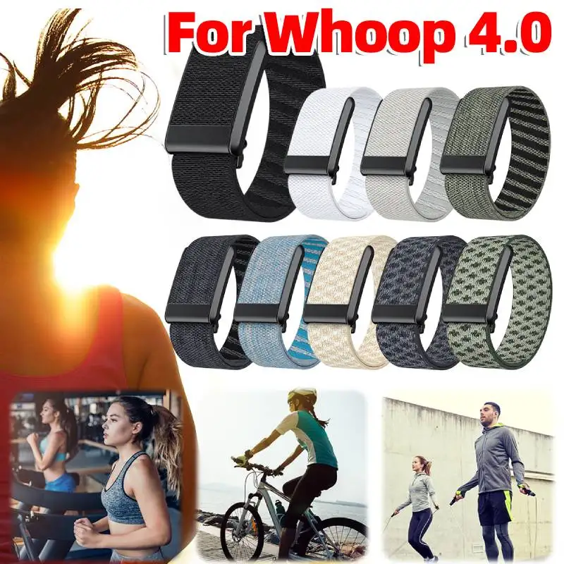 Pulseira de Nylon para Fitness, Ajustável e Portátil, Faixa de Monitoramento de Atividades, Pulseira Elástica para Smartwatch Whoop 4.0, para Mulheres