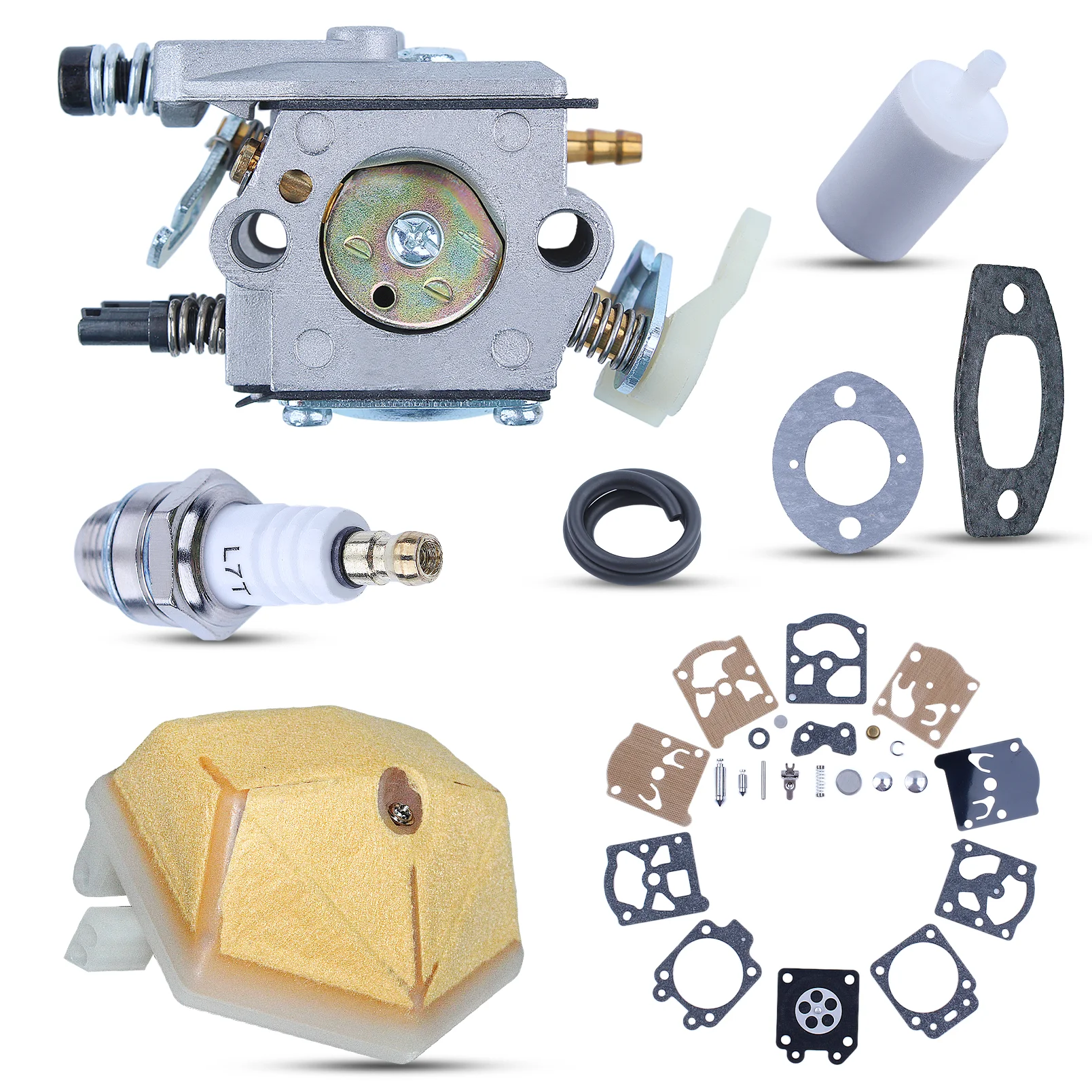 المكربن Carb إعادة بناء عدة ، الهواء فلتر الوقود طوقا ل Husqvarna 51 55 ، المهنية بالمنشار