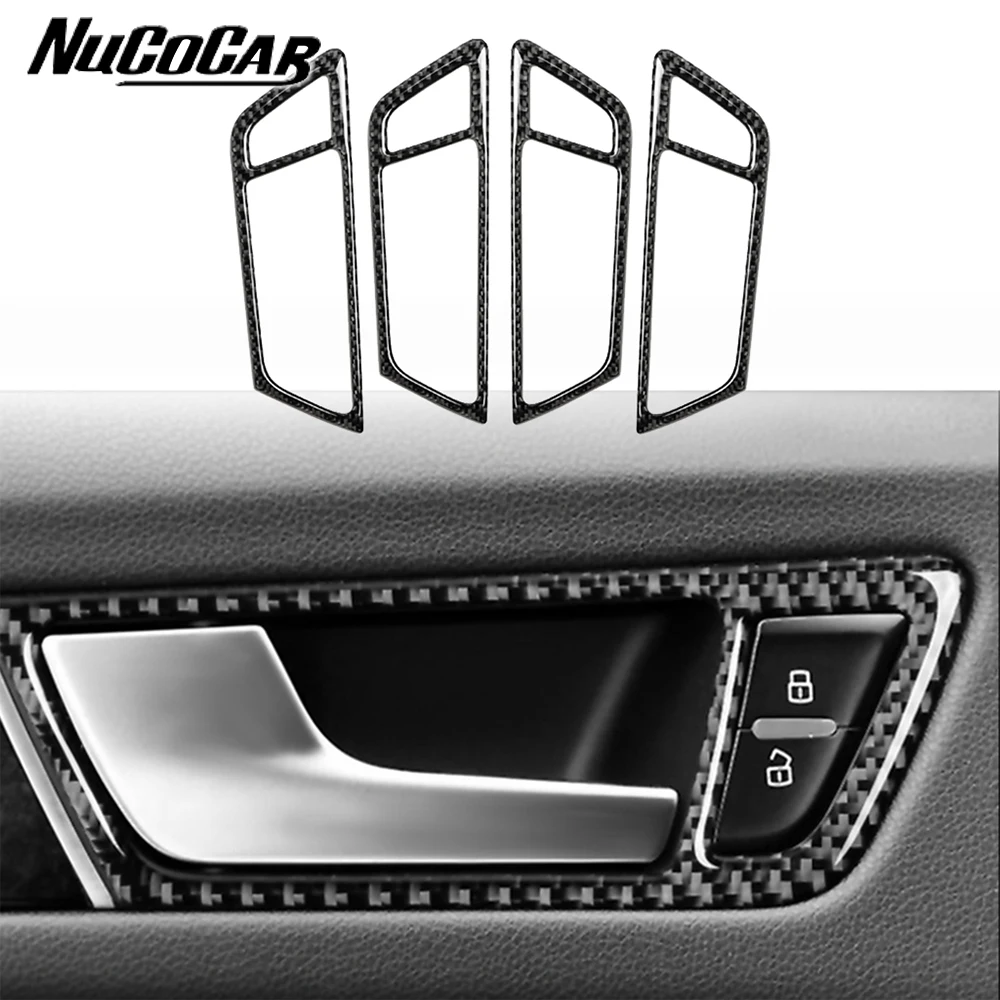 For Audi Q5 SQ5 8R 2010-2018 Carbon Fiber Door pull handle switch door lock panel Car Interior Accessories Decorative Stickers