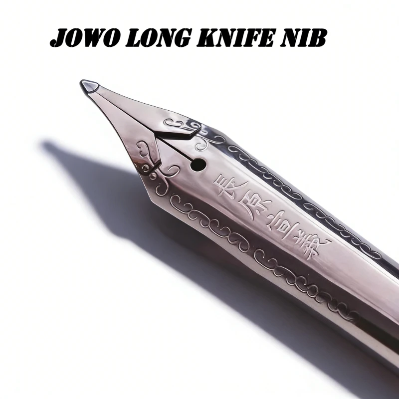 JOWO Hand-polished Double-layer Fountain Pen Nib Long Knife-ground Calligraphy 2.5mm Nib Artisan Quality Tip Silver Writing Nibs
