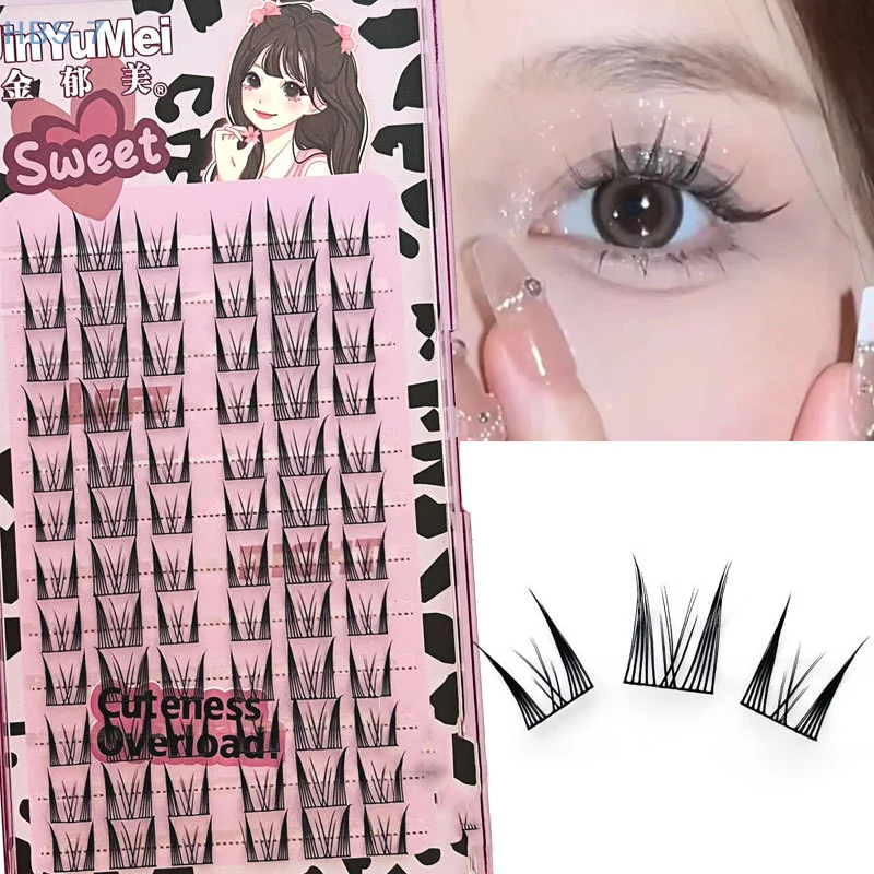 Juego de pestañas postizas, maquillaje de extensión de pestañas individuales esponjosas, acabado esponjoso, suave y natural