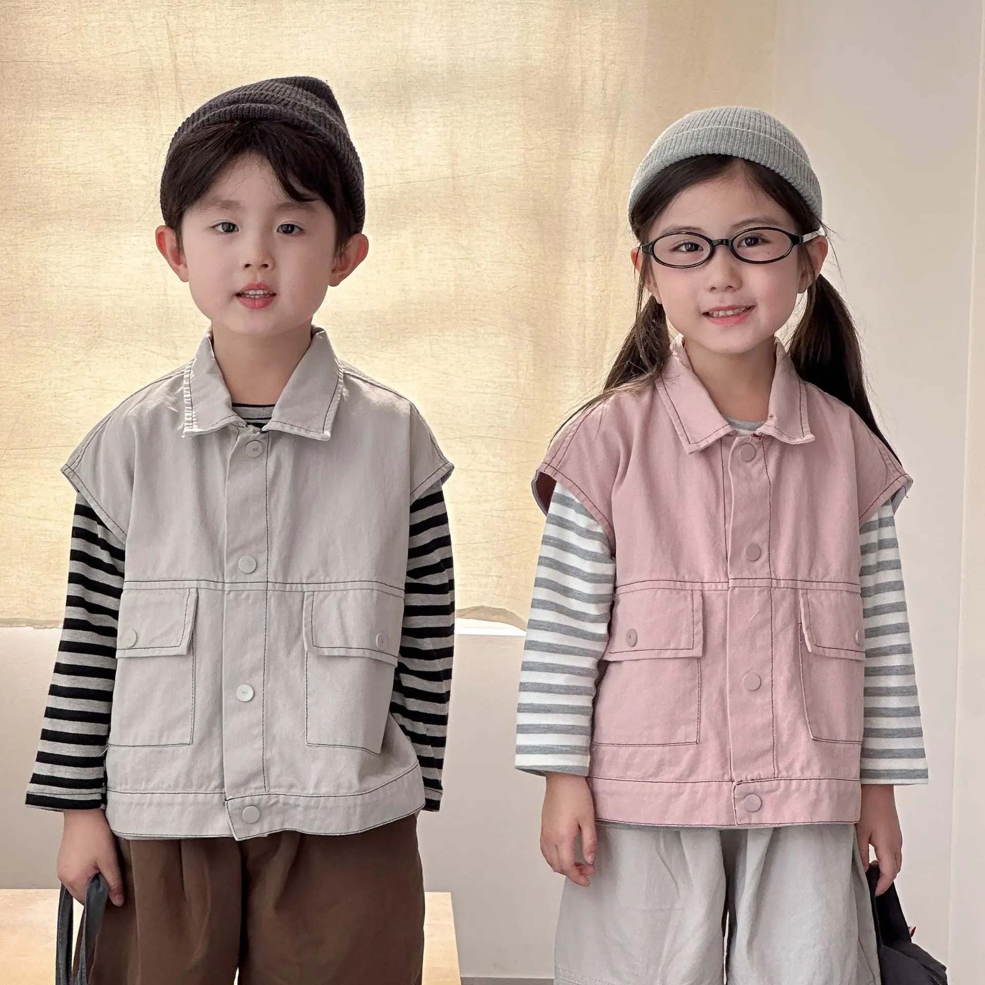

Детская спецодежда, жилет, хлопковый жилет для девочек, верхняя одежда, новинка 2025 года, весенне-осенняя одежда для мальчиков, жилет для детской куртки