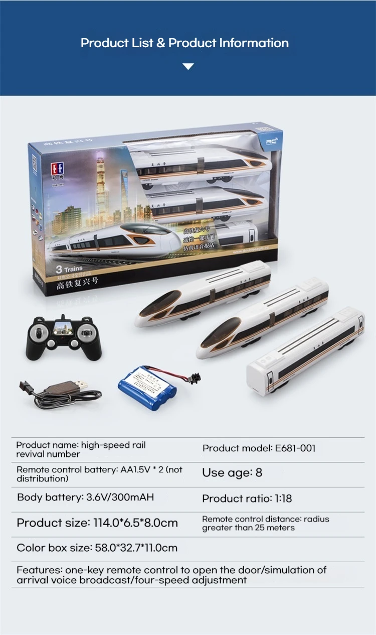 Fernbedienung High Speed Rail Fuxing Lade Rc Zug Schiene Auto U-bahn High Speed Schiene Zug Auto Spielzeug Modell Kinder Spielzeug geschenk