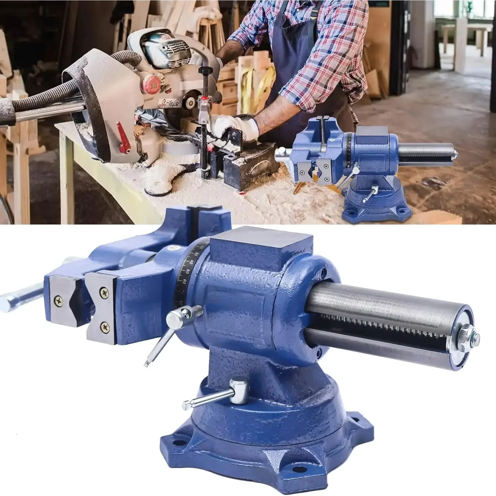 4 Zoll 2-in-1 Multifunktions-Schraubstock, 360° °   Drehbare Parallel-Werkbank, Vielseitiger Schraubstock, drehbarer Schraubstock 100 mm, für Fräsmaschinen, Holzbearbeitung, Handwerker, Modellbau