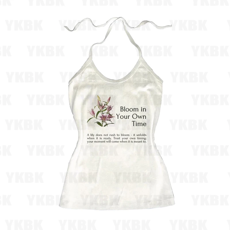 Harajuku تي شيرت بأكمام قصيرة Y2k الشرير القوطية أنيمي طباعة زهرة بلايز خمر المرأة ملابس الشارع الشهير ايمو الفتيات 2000s طفلة #5