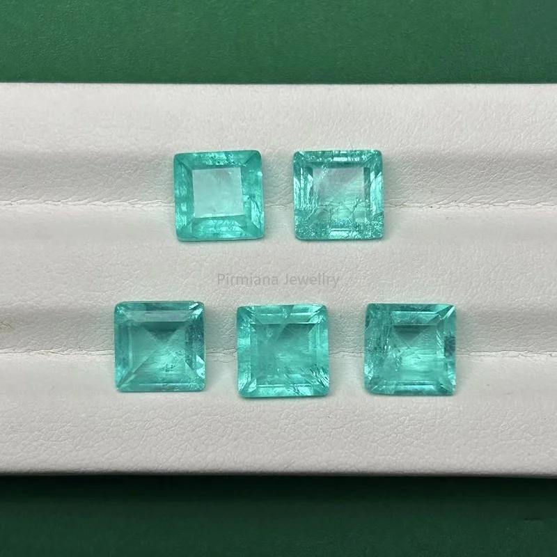 Pirmiana Wholesale Price Fashion Paraiba Color Fusion Stone Squre Shape Loose Gemstones For DIY Jewelry Making