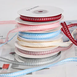 6mm Houndstooth Ribbon Woven Belt Lace Band Ribbon/Colored Ribbon Bouquet Gift Packaging DIY Handmade Bow Material