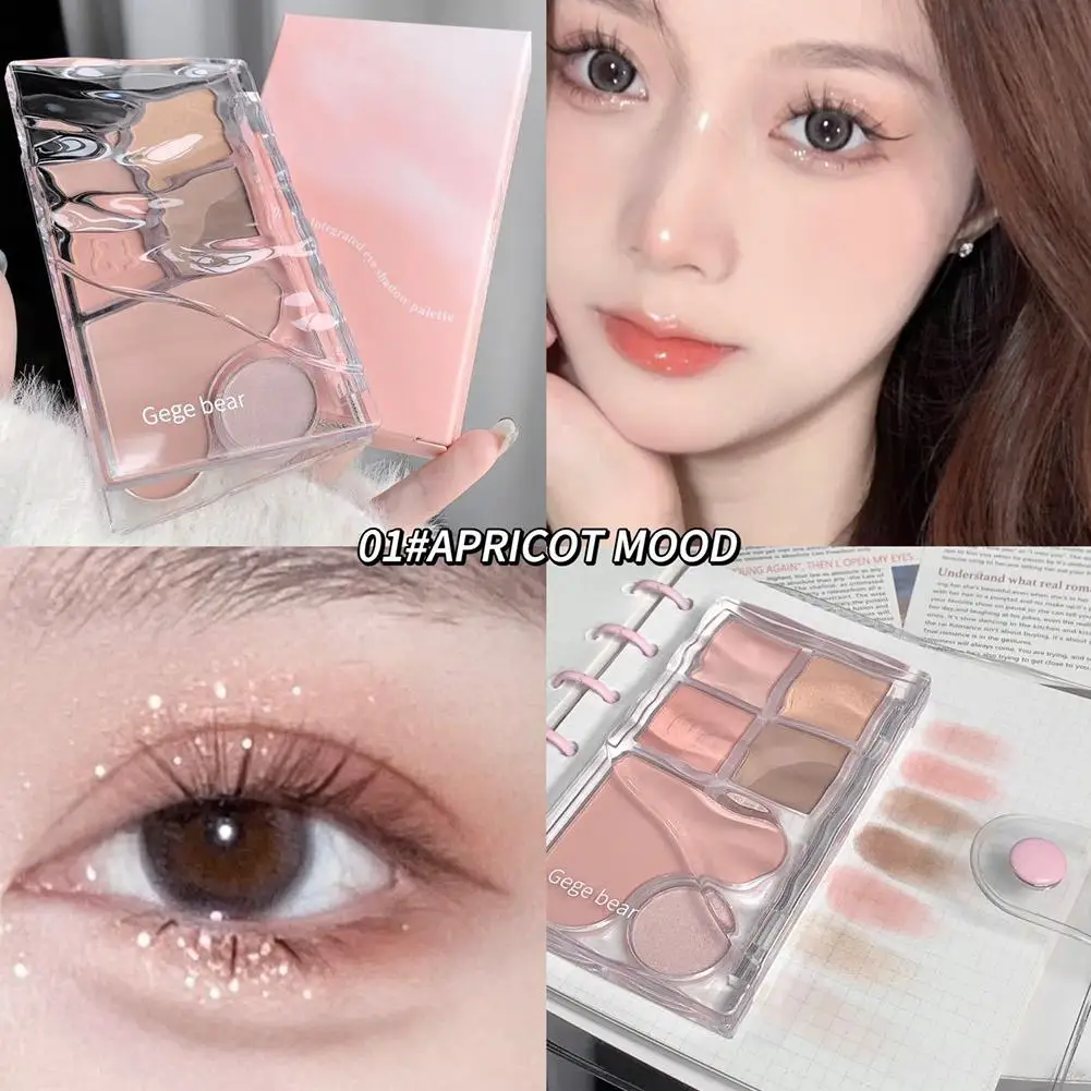 6 colori New Matte Eyeshadow Palette Pearlescent Peach Blush Pink Palette Shadow Eye Makeup Eye Pigments K2l7