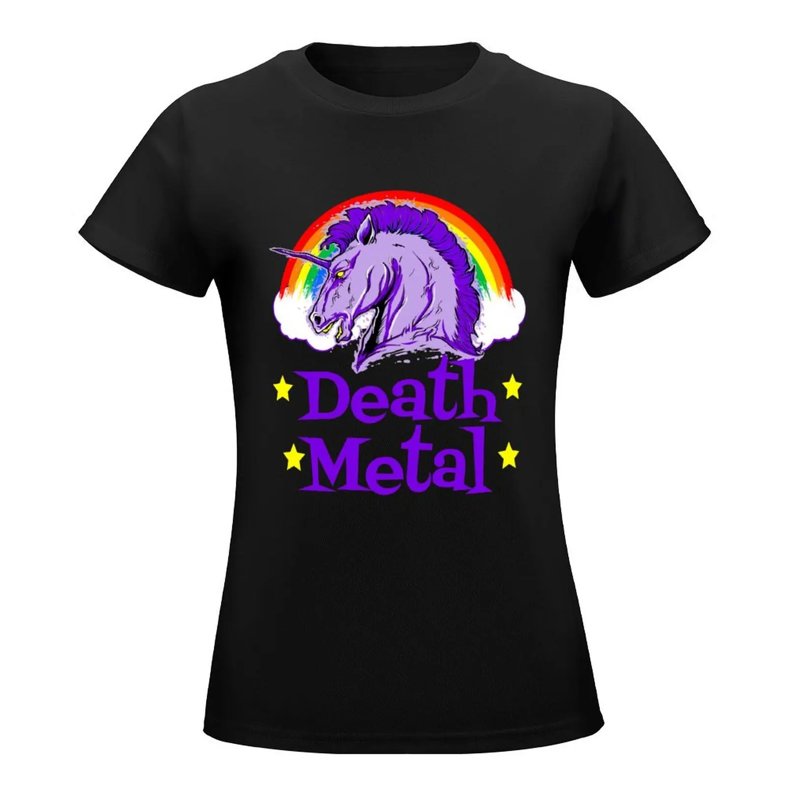 Unicorn Death Metal T-Shirt female kawaii clothes Woman fashion