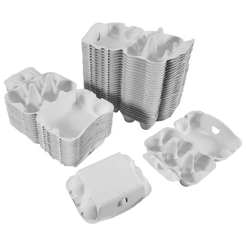 A27F-Paper Egg Cartons For Chicken Eggs Pulp Fiber Holder Bulk Holds 6 Count Eggs Farm Market Travel