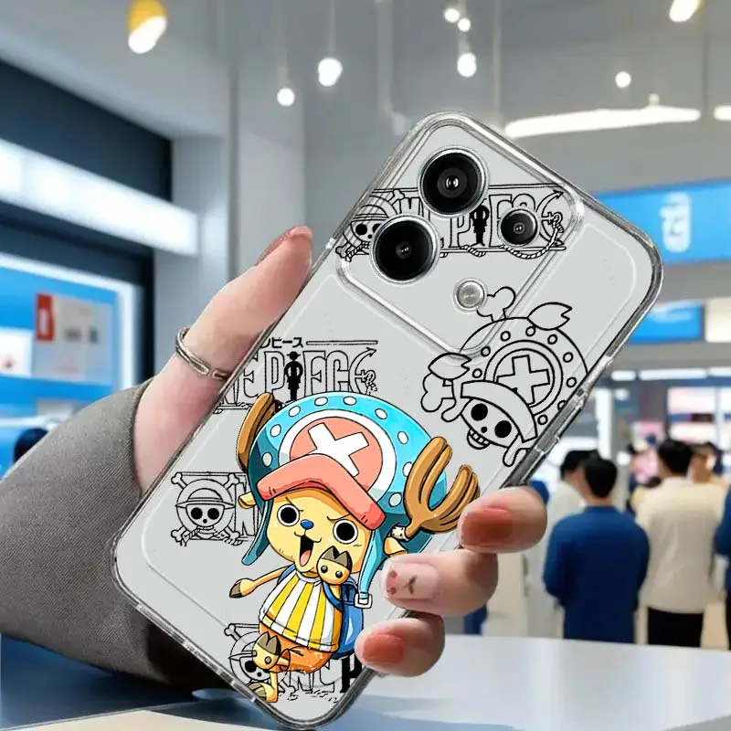 

One Piece Tony Tony Chopper Phone Case For Xiaomi Redmi Note 15 14 13 12 11E 9 9T 8 8T Pro Plus Turbo 5G Fashion TPU Transparent