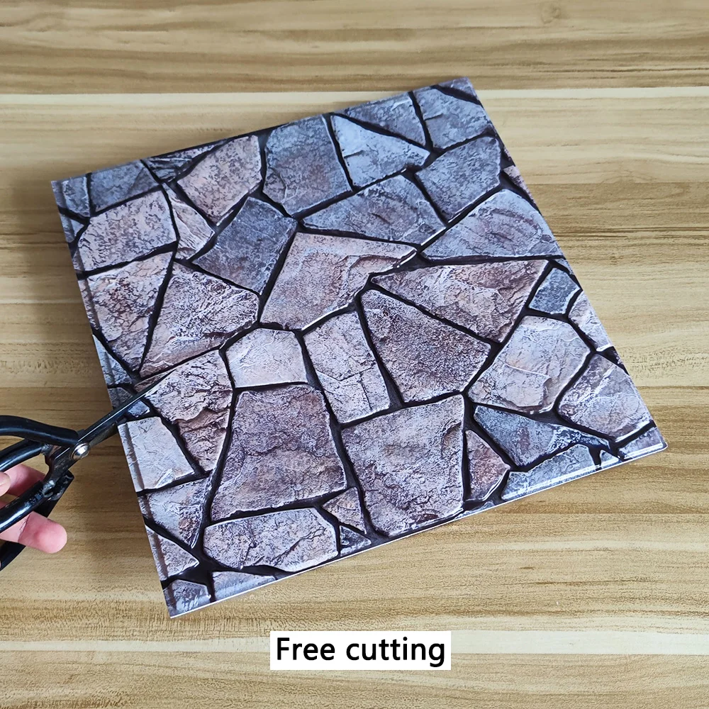 5PCS 10PCS of Stone Pattern Self-adhesive Wall Stickers,Peel And Stick,Waterproof and Easy to Clean,PVC,Home Wall Decoration