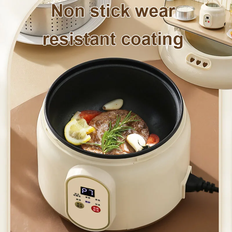 Low Sugar Electric Rice Cooker Stainless Steel Food Steamer Meal Warmer Soup Porridge Stew Cooking Hot Pot Stir-Fry Pan Roaster