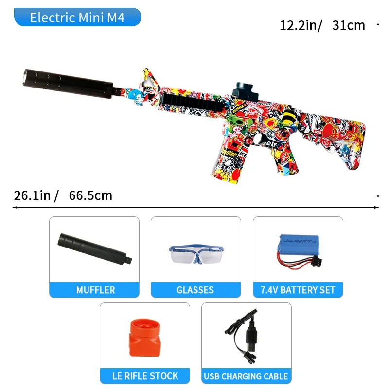 Automatic shooting Splash toy gun, electric series, long-range shooting war, outdoor shooting games, children's Christmas gifts