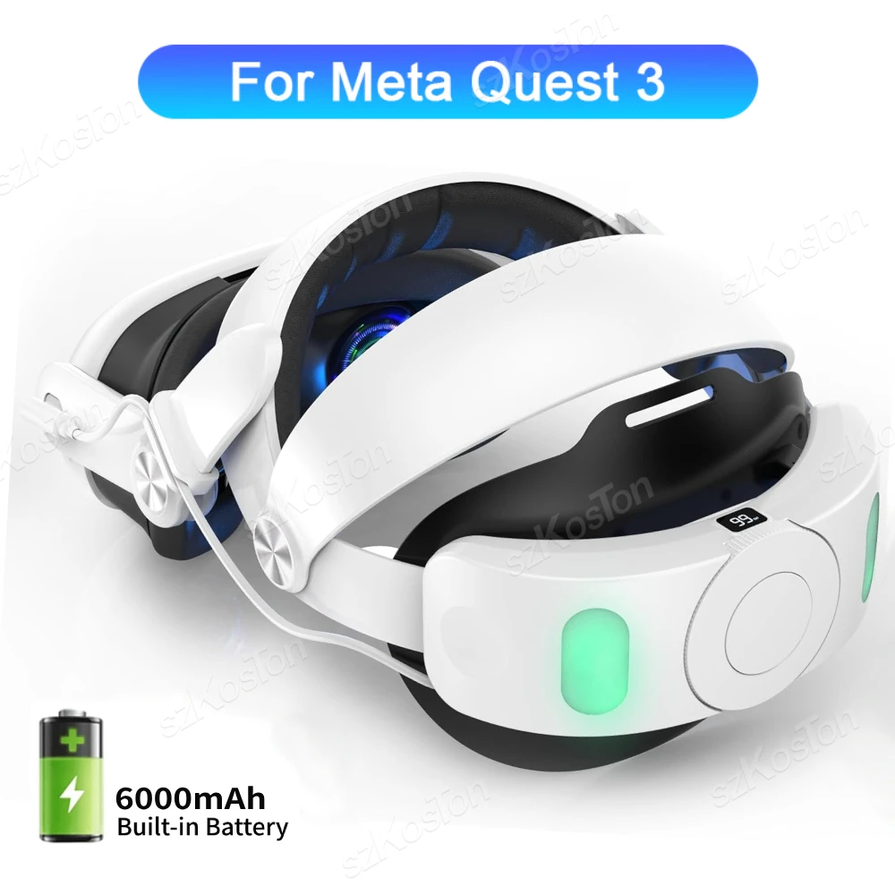 

Adjustable Head Strap for Meta Quest 3 VR Headset with 6000mAh Battery Charging Replacement Elite Strap for Quest 3 Accessories