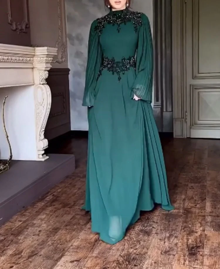 

Adore Haute customized Middle Eastern Lace Robe Dress Banquet socialite special occasion evening gown