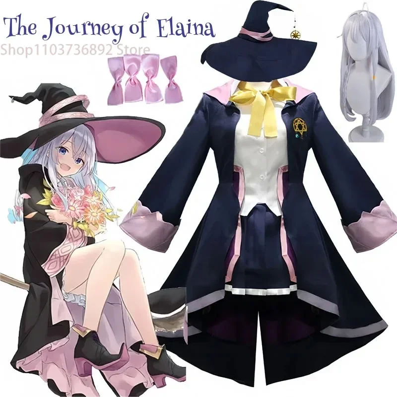 

Women's animated costume Elaina Journey, wandering witch costume, hat, wig, Major no Tabitabi, charming party dress