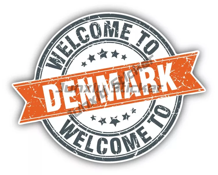 Naklejka Mapa Dania Kopenhaga Flaga Nordyckie Kraj Pamiątka Podróżna Naklejka Akcesoria Zasłonka Ścieranie Ochrona UV Grafika PVC