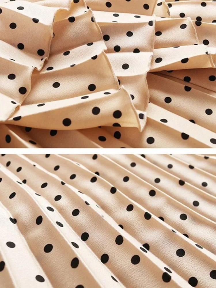 Jupes plissées femmes printemps automne jupe taille haute imprimé jupes mi-longues femmes velours jupe Maxi jupes longues Femme Faldas Mujer