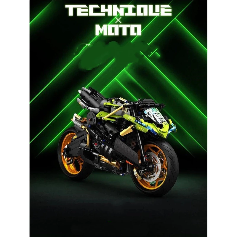 1720 Uds. MOC City motocicleta técnica Moto coche modelo bloques de construcción carreras Motobike vehículos ladrillos juguetes para chico adolescentes regalo