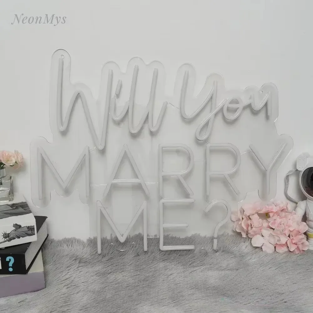 Will You Marry Me 네온 사인 프로포즈, 결혼 웨딩 파티 벽 아트 행잉 장식, 벽 램프, 홈 룸 벽 장식, 12 가지 색상