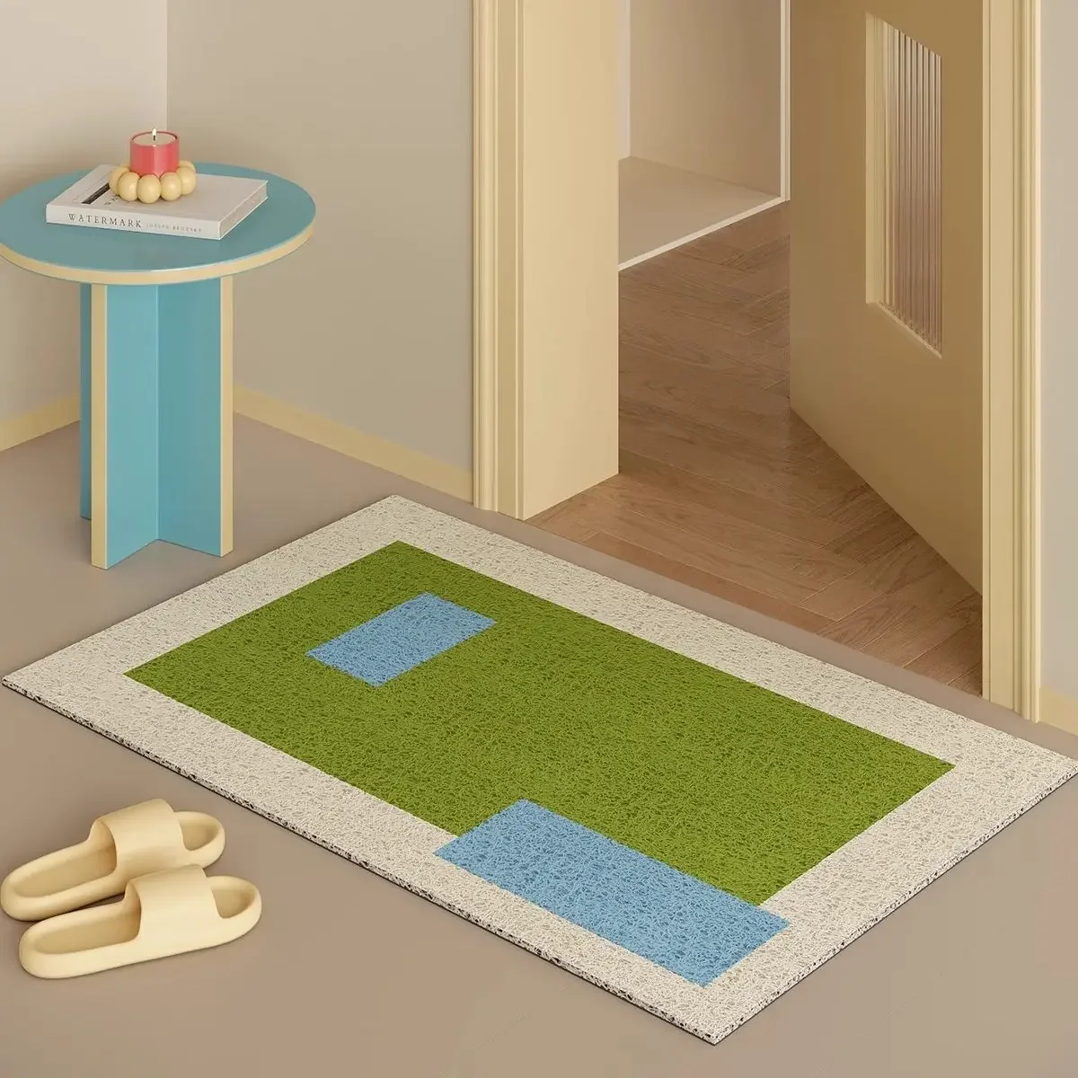 Welcome Entrance Rug PVC Door Mat Water-absorbing Anti-slip Floor Mats Absorbs Dirt Cuttable Hallway Mat Eco-Friendly Floor Pad