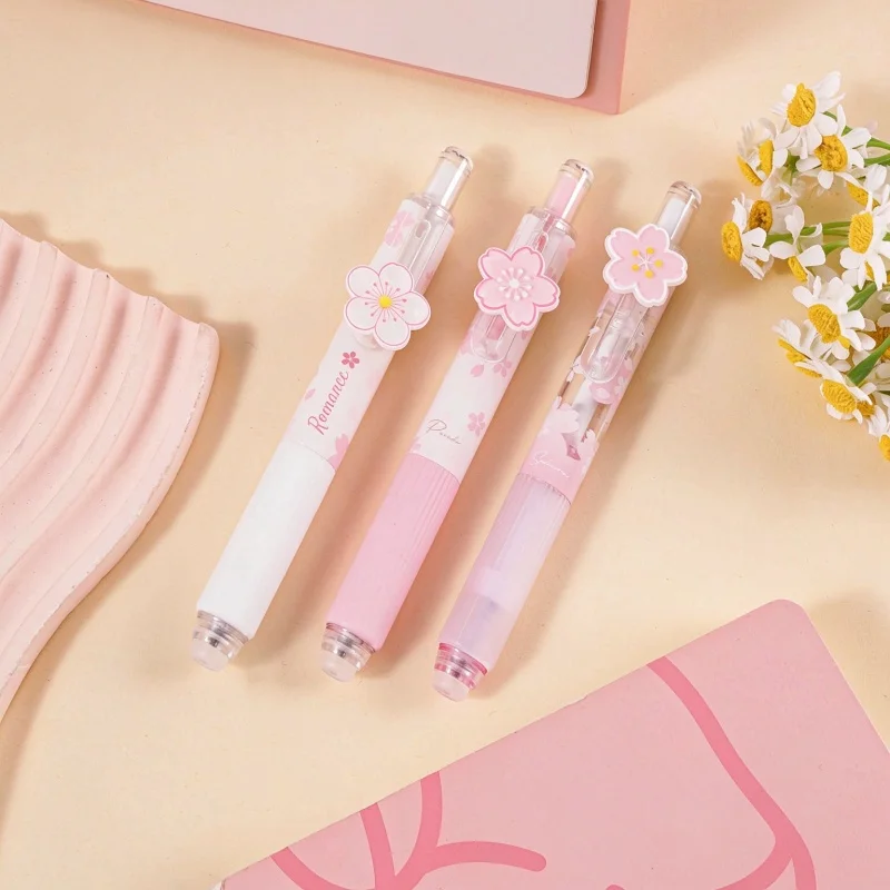 36pcs/lot Kawaii Sakura Erasable Gel Pen Cute 0.5mm Blue Ink Signature Pens Promotional Gift Office School Supplies