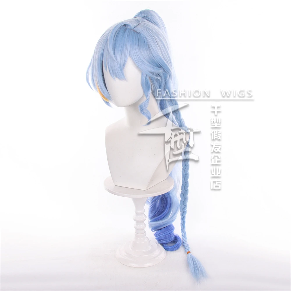 Anime Star Rail Robin Cosplay Wig 90cm Blue Gradient Heat Resistant Synthetic Hair For Halloween Party Robin Role Play Wig