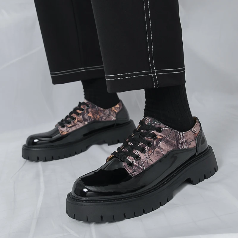 

Fashion British Style Big Toe Men Leather Shoes High-quality Thick Soled Comfort Anti Slip Oxford Shoes Versatile Business Shoes