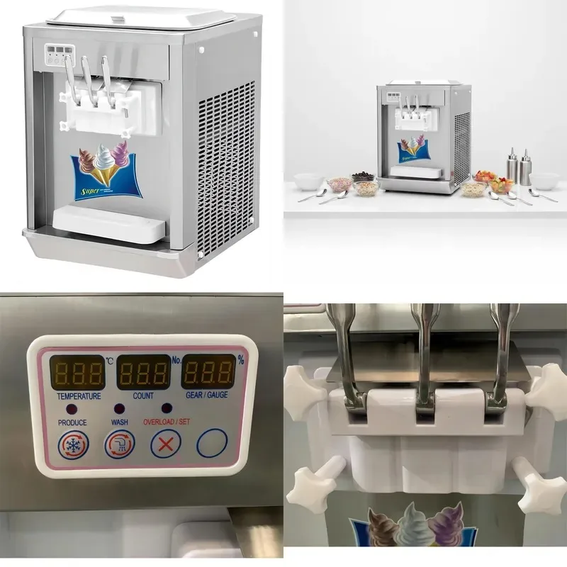 Unique Luxury Commercial Freestanding Eco Friendly Soft Ice Cream Machine 11 16 kg h 220V 50Hz for Snack Retail Catering