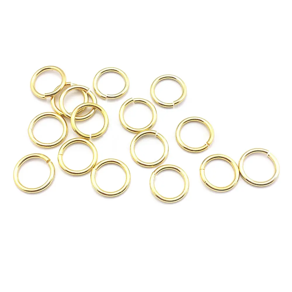 3.2~10MM thickness 0.7~0.8MM High Quality 18K Gold Color Brass Round Connect Double Jump Rings Split Rings Jewelry Accessories