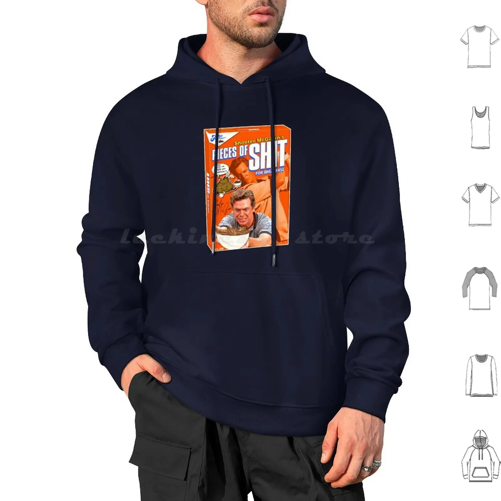 Funny Gift For Shooter Mcgavins Pieces Of Shit For Breakfast Cereal Hoodie Vintage Shirt 90S Shirt Hoodies Long Sleeve