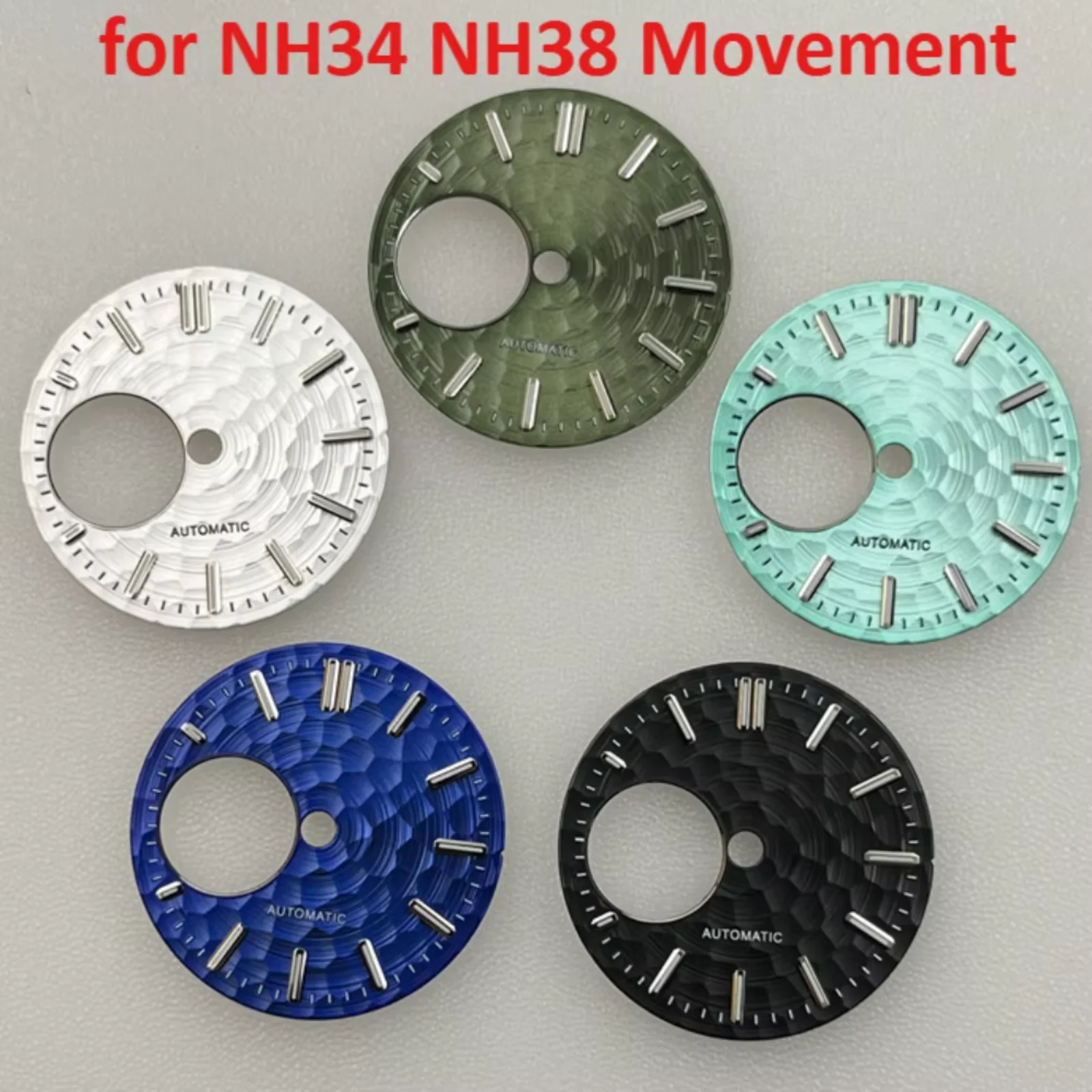 Para NH34 28,5 MM verde luminoso NH34 esfera de reloj accesorios de reloj mecánico esferas de repuesto para piezas de movimientos NH38