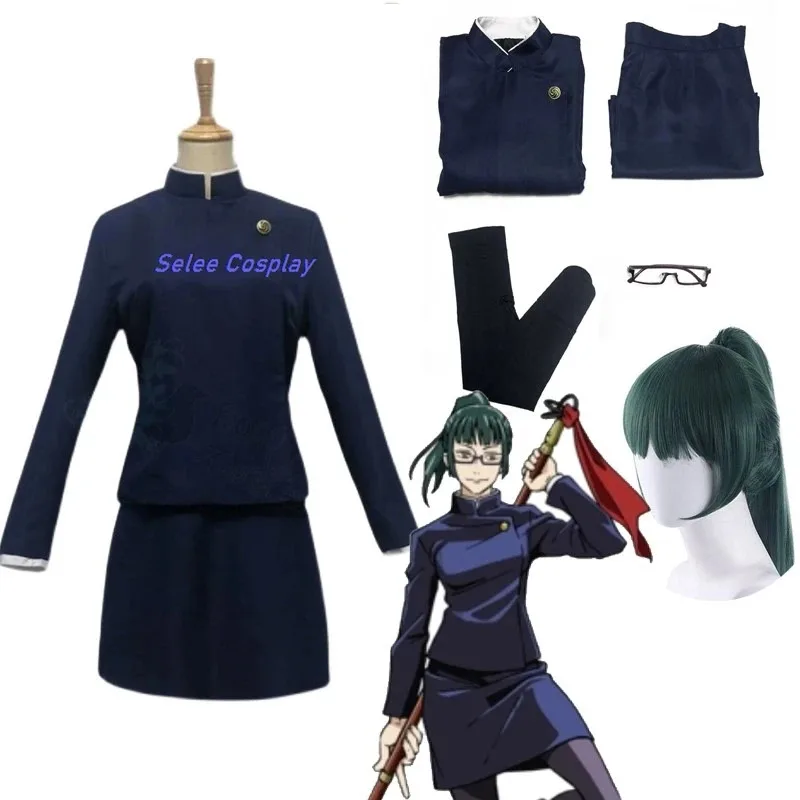 Dd12JJK Zenin disfraz de Cosplay Zen en Mai Maki vestido traje mujer hermana Halloween carnaval fiesta Cos traje de juego de rol