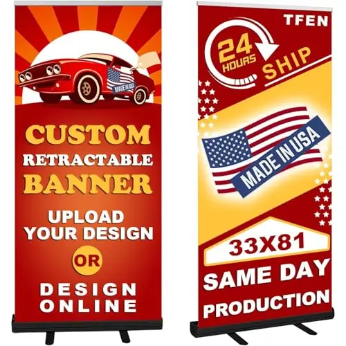 Custom Banner Aluminum Black Retractable Banner-Made in USA-33