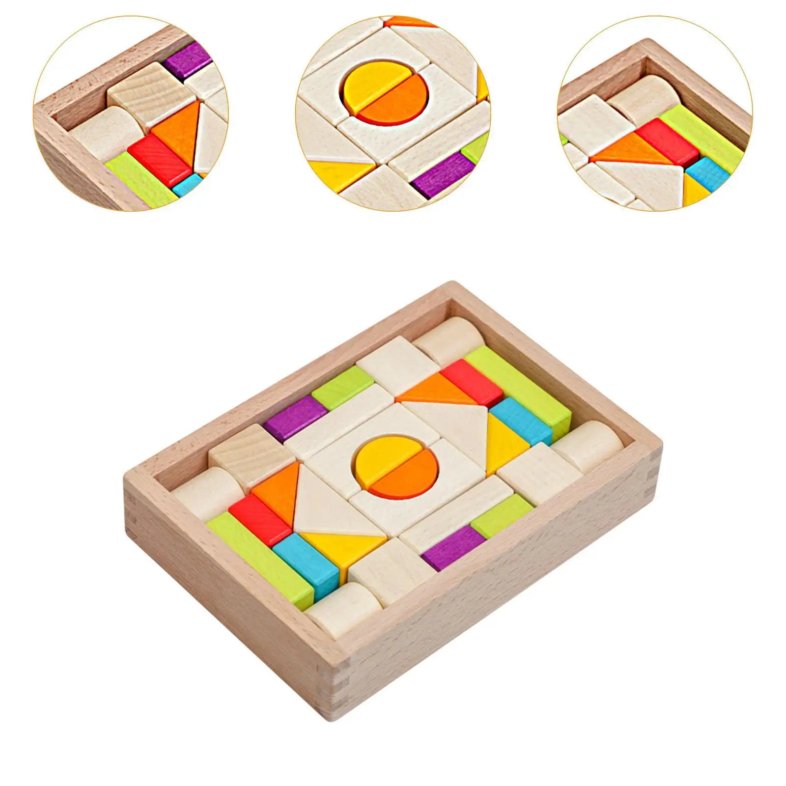 كتل التراص الملونة تطوير كتل خشبية إبداعية للأطفال