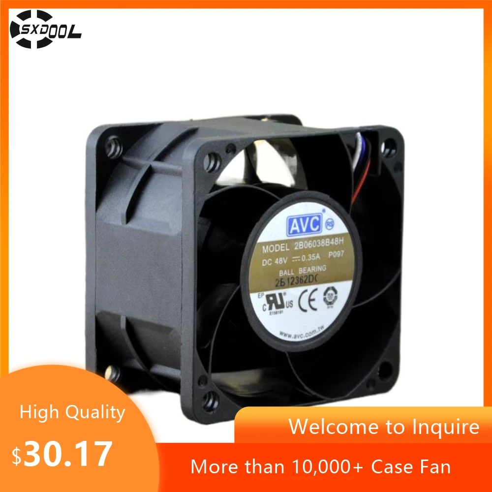 

60mm AVC 2 B06038B48H 6038 48V 0.35A 6CMcm Double Ball Cooling Fan