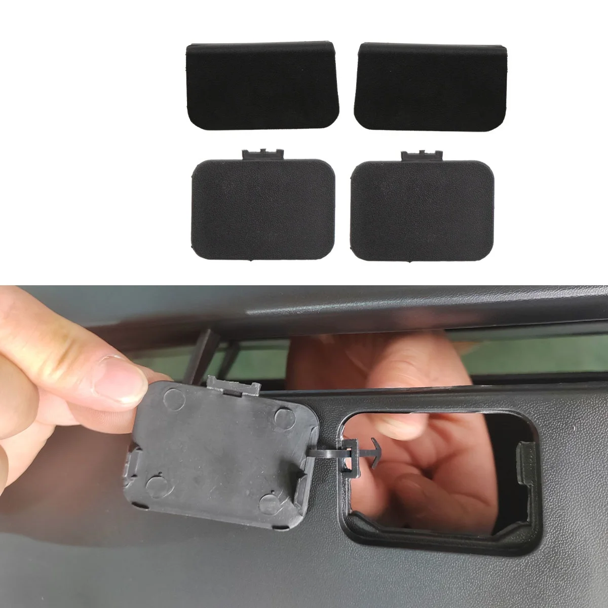 1 Pair Front Bumper Tow Hook Cover Wide Narrow Body For Toyota Hiace Commuter Grandia Gl 2005 2006 2007 2008 2009