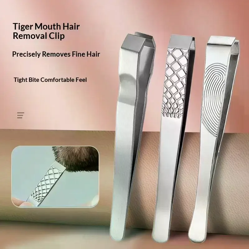Durable Thickened Stainless Steel Tweezers For Beard Eyebrow Hair Removal Flat Tip Design Easy Grip Facial Hair Plucking Tool