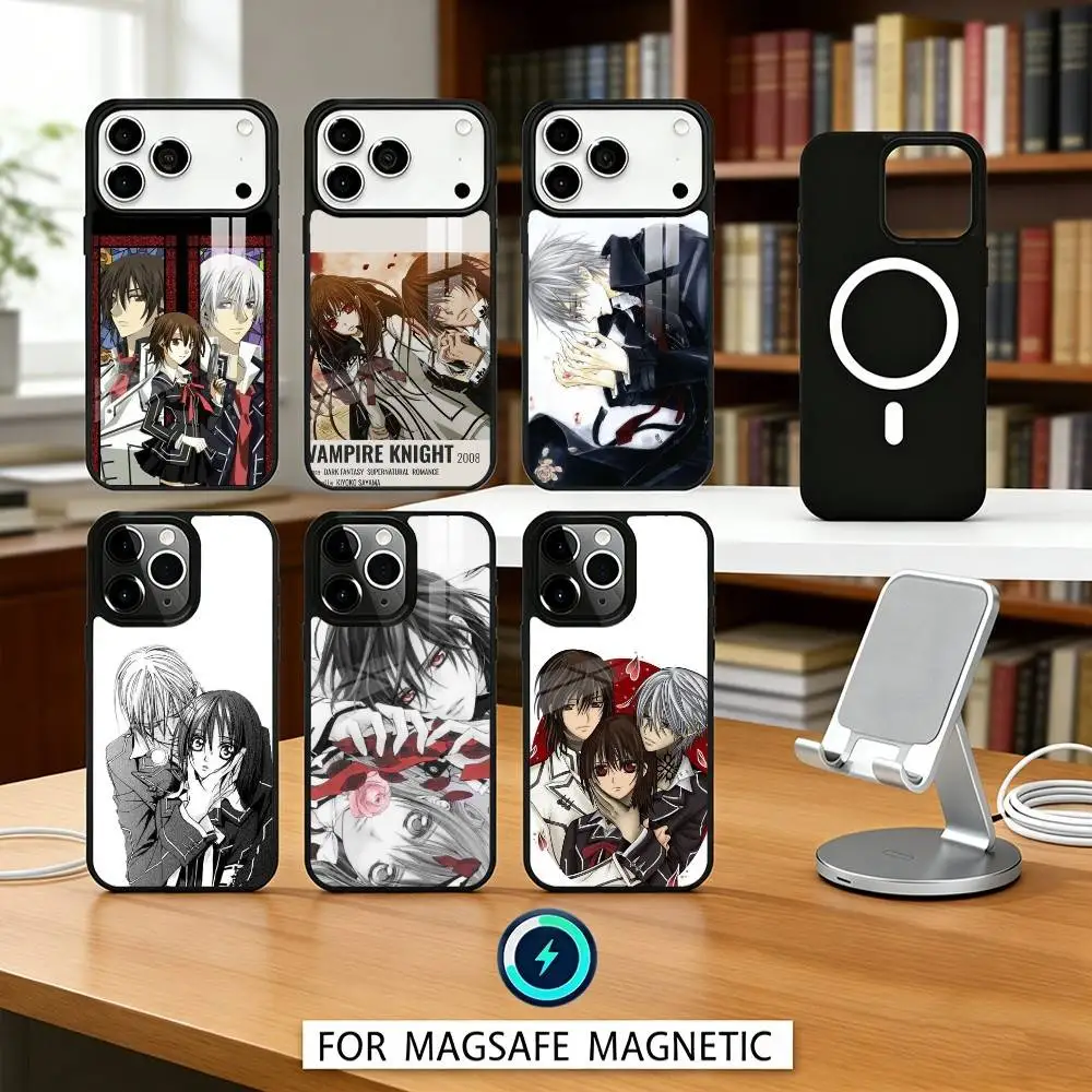 

Anime M-Manga Vampire Knight Phone Case For iPhone17,16,15,14,13,12,Pro,Max,Magnetic For Magsafe Wireless Charging