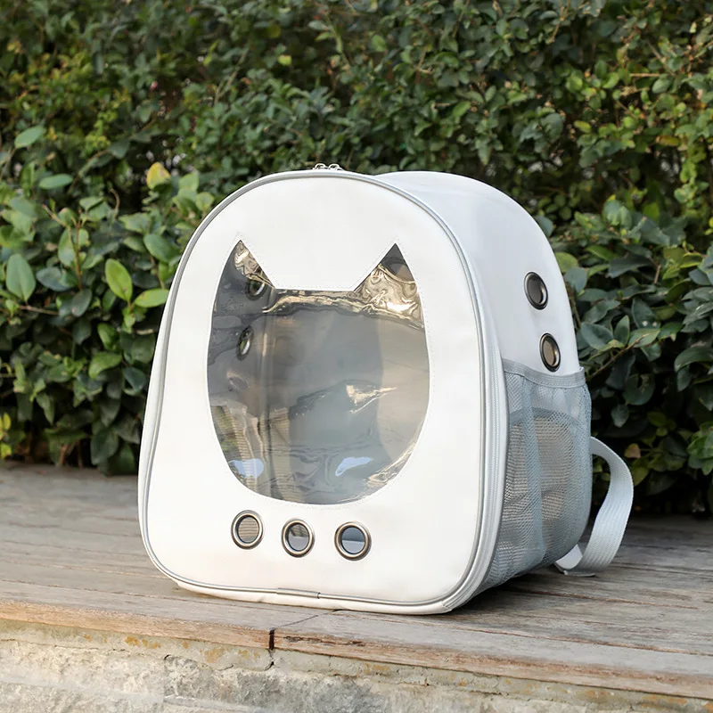 New breathable pet bag for travel, portable backpack, cat bag wholesale, simple and versatile pet backpack.