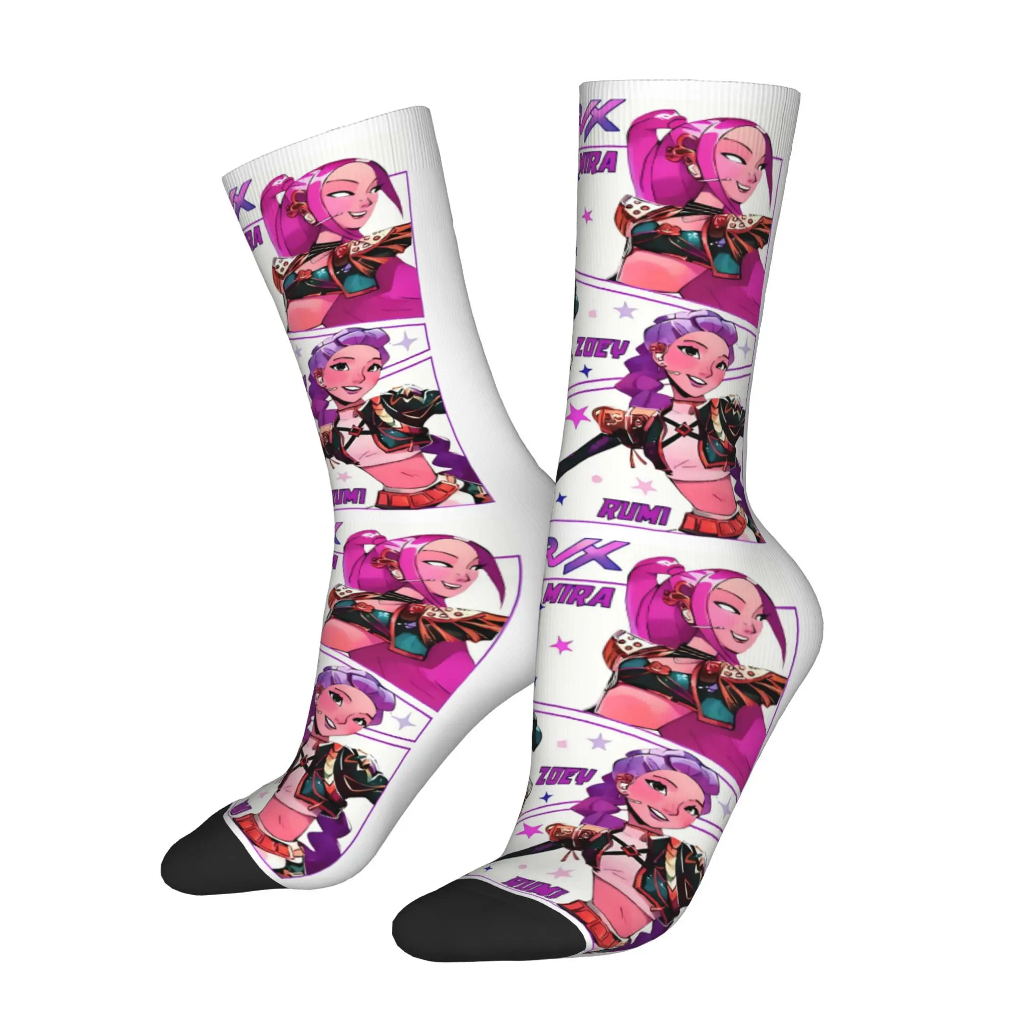 

K POP Huntrx мультфильм KPop охотники на демонов аниме носки с принтом мужские модные полиэстеровые носки